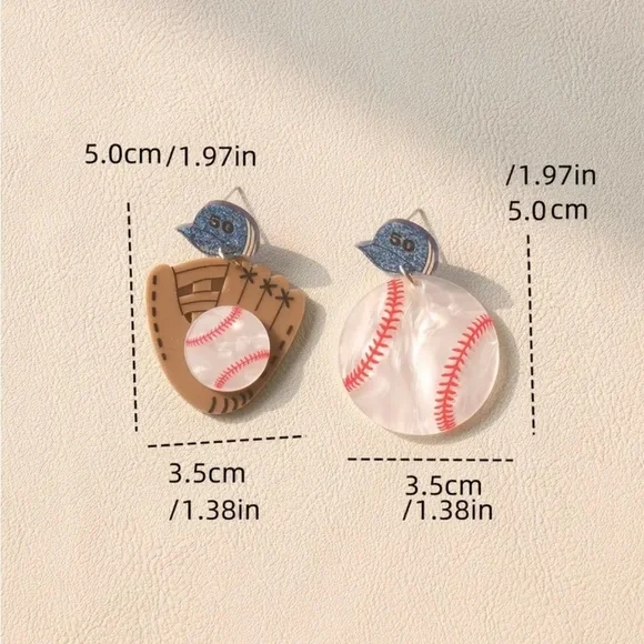 Baseball Glove and Ball Earrings - Picture 2 of 2